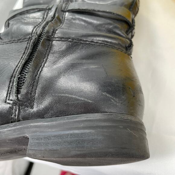 ENZO ANGIOLINI Eero Black Leather Ankle Buckle Harness Knee High Riding Boot 6.5 - Picture 9 of 13